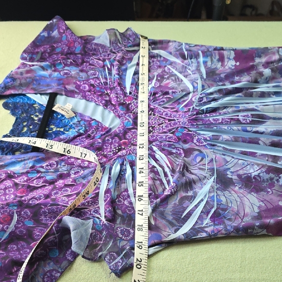 One World Purple and Blue Lace Blouse - Picture 3 of 7